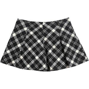 Polo Ralph Lauren Girls Black White Plaid Skater Skirt Size 10 Tartan Flared